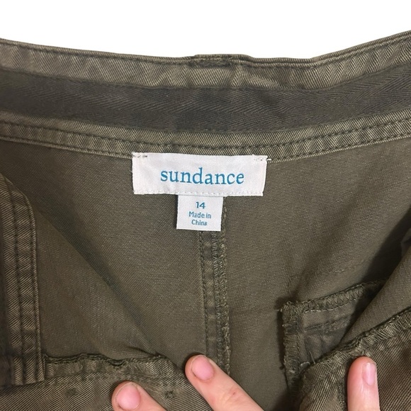 Sundance Olive Green Embroidered Cargo Pants Size 14 Boho Earthy - Picture 5 of 16